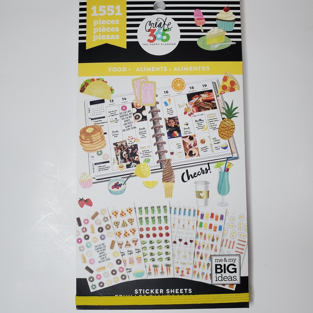 The Happy Planner Create 365 Food Sticker Value Pack Me & My Big Ideas 1551 Pcs - Picture 2 of 5